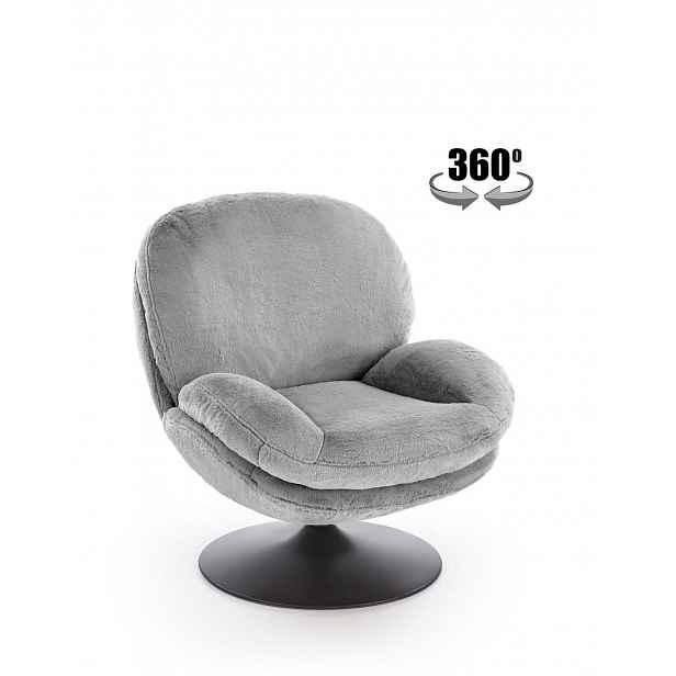 Křeslo Shell, šedé, otočné 360°