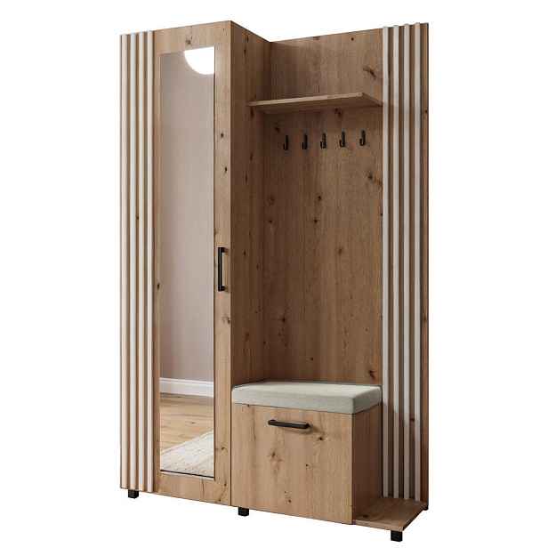 MASSENO MODERNÍ PŘEDSÍŇOVÁ SESTAVA ARMADIO, 137/207/42 cm, dub Artisan