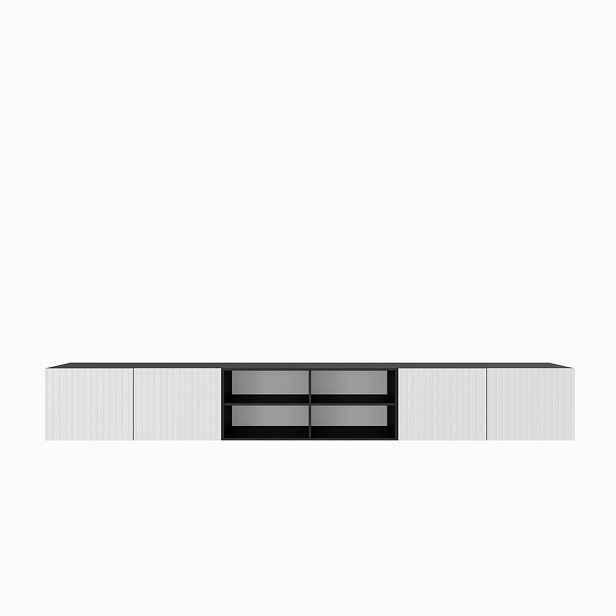MASSENO ZÁVĚSNÝ TV STOLEK LIVO, 300/41/40 cm, antracitový /, bílý