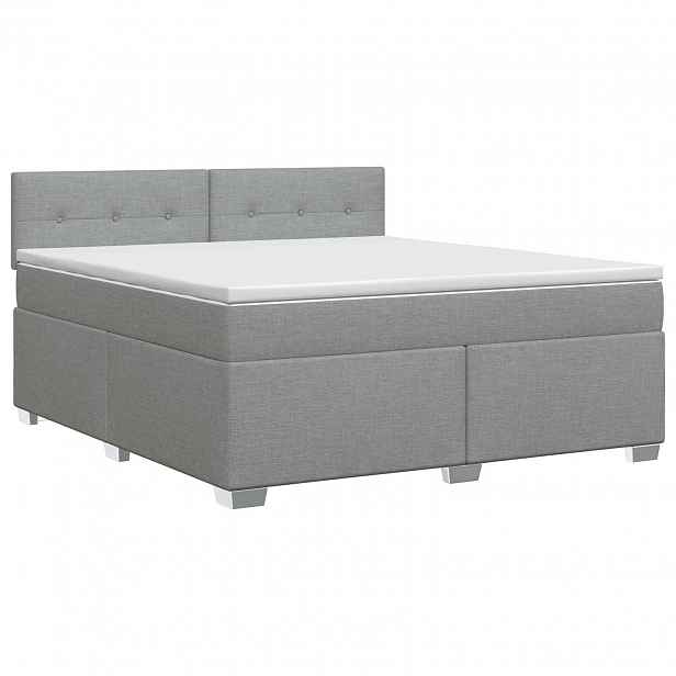 vidaXL Postel boxspring s matrací Světle šedá 140 x 200 cm Textil