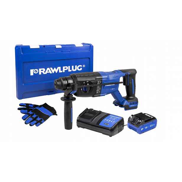 Rawlplug Vrtací Kladivo 26 mm 2,5 J +2x Akumulátor 5,0 Ah Nabíječka Kufr