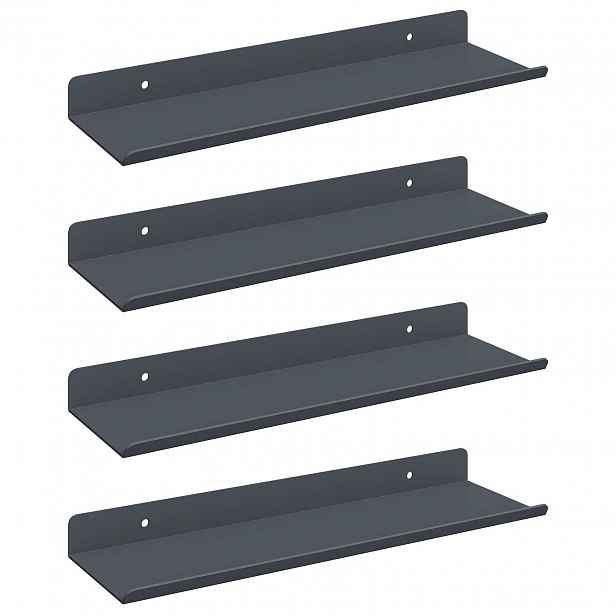 vidaXL Plovoucí police 4 ks Antracit 30 x 9 x 2,5 cm Ocel