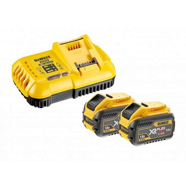 DeWALT - Sada nabíječky 8 A, 2x 18/54V Li-Ion akumulátor 6 Ah DCB118X2