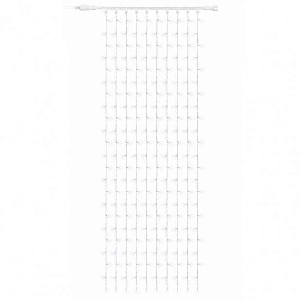 Easy Fix LED světelný závěs venkovní, 100 × 300 cm, ledově bílá s FLASH, 300 diod, bílý kabel, IP67, prodlužovací