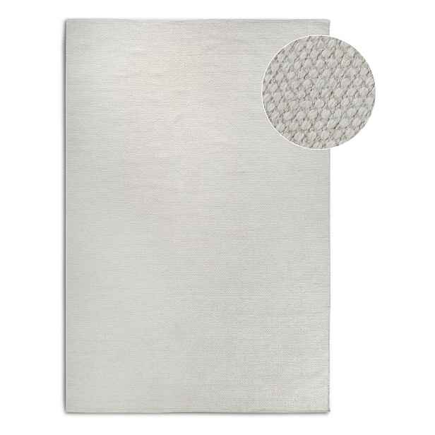 Krémový ručně tkaný koberec s příměsí vlny 60x90 cm Pradesh Natural White – Elle Decoration