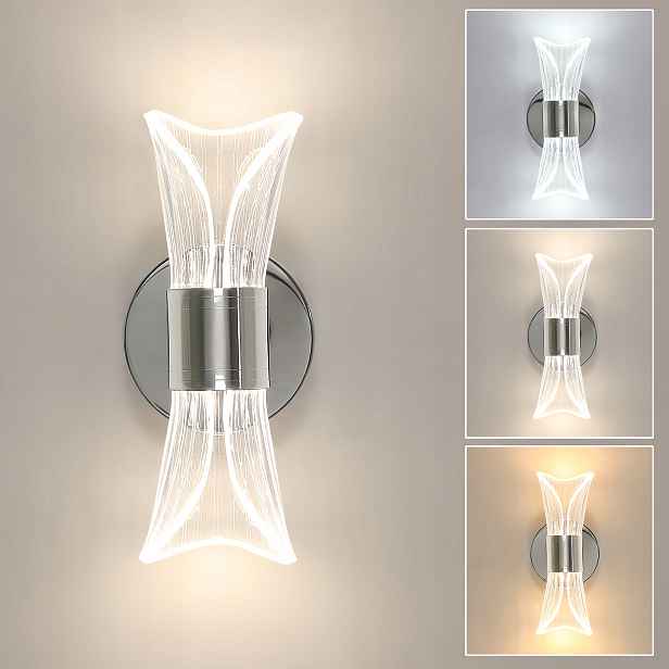 Led nástěnné svítidlo stříbrné loft moderní 12W 3000K/4500K/6500K