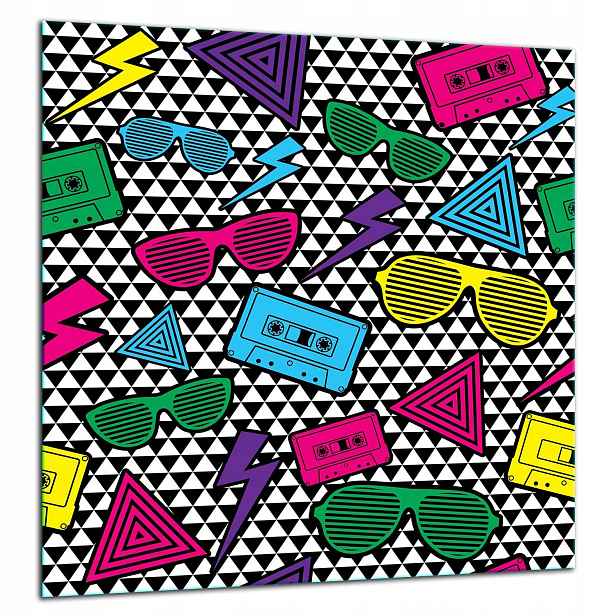 Skleněná Ochranná Deska Panel Lepidlo 60x65 Vzor