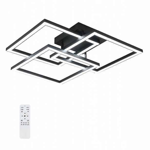 Stropní Led lampa, černý čtvercový moderní lustr s dálkovým ovládáním, 40W