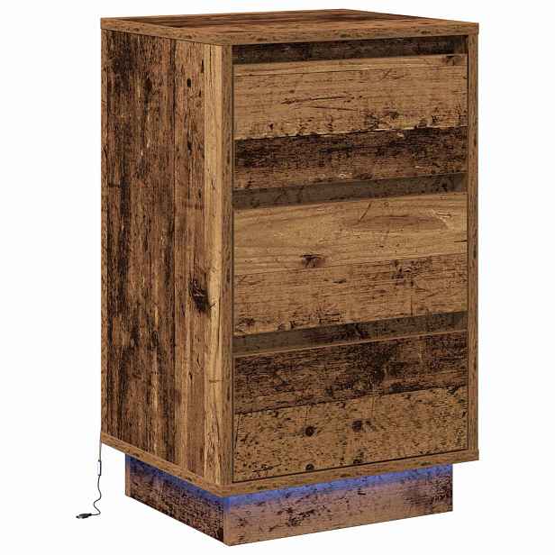 vidaXL Noční skříňka Staré dřevo 39 x 34,5 x 65 cm Kompozitní dřevo
