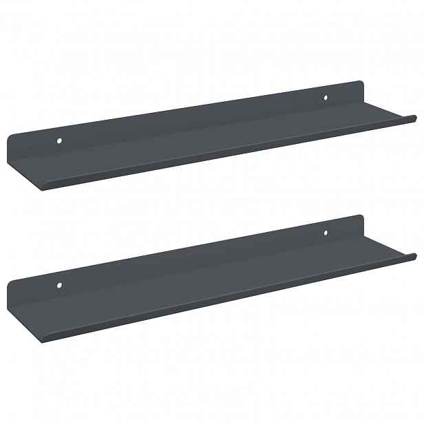 vidaXL Plovoucí police 2 ks Antracit 40 x 8,5 x 2,5 cm Ocel