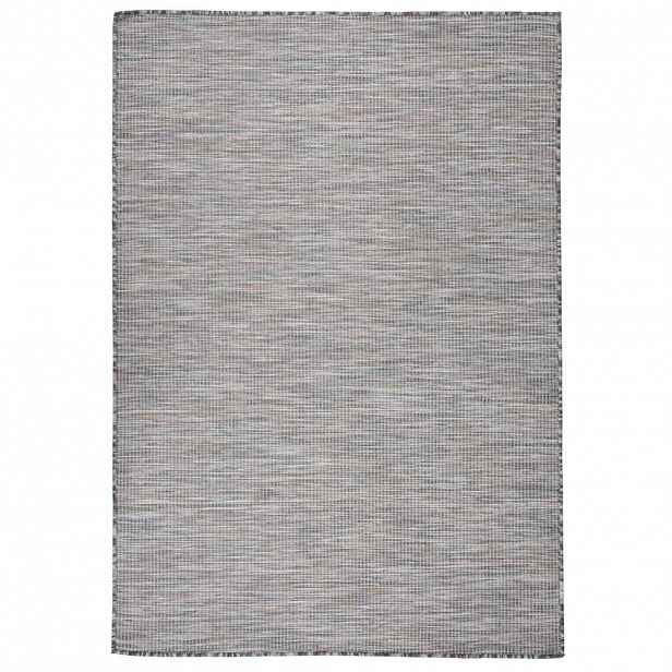 vidaXL Venkovní hladce tkaný koberec 160x230 cm hnědý a modrý