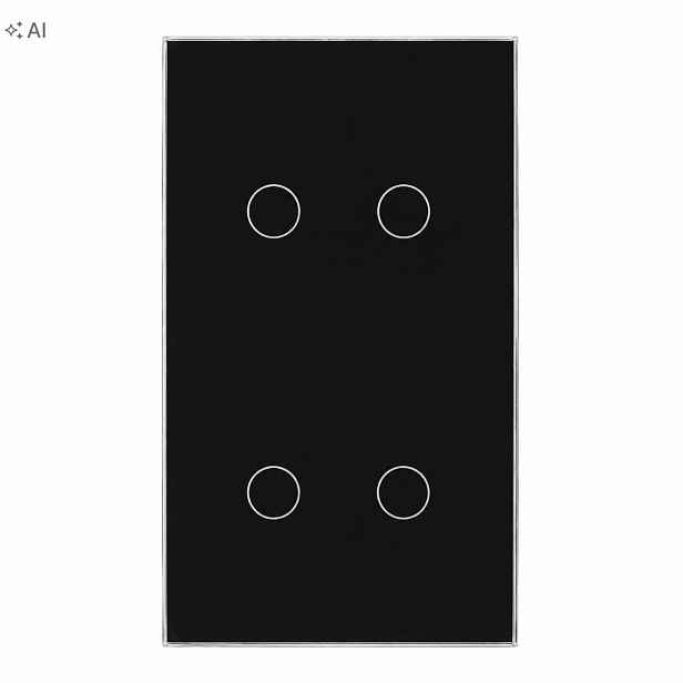 Dotykový Spínač Světla 2+2 Vertikální 4 Tlačítka Skleněný Led Panel