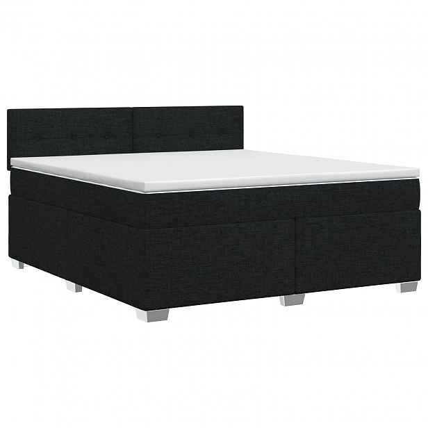 vidaXL Postel boxspring s matrací s čelo Černá 140 x 200 cm Textil
