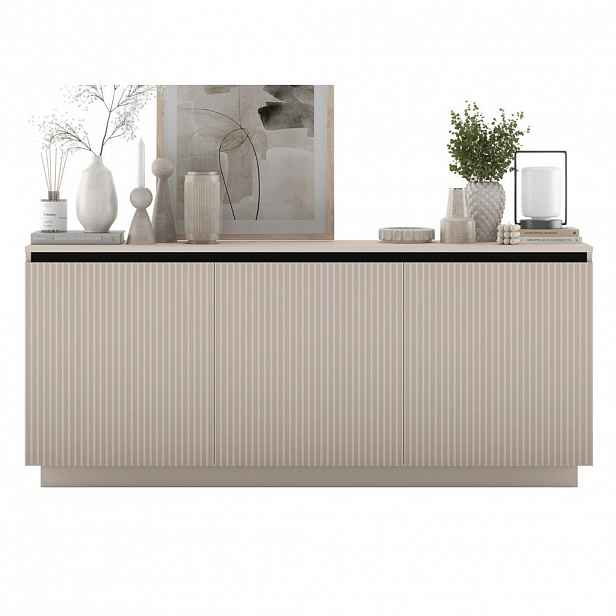 Meble Lindner KOMODA Selene 3D matný kašmír 167 cm na soklu