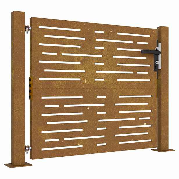 vidaXL Zahradní branka 100 x 75 cm z cortenové oceli, čtvercový design