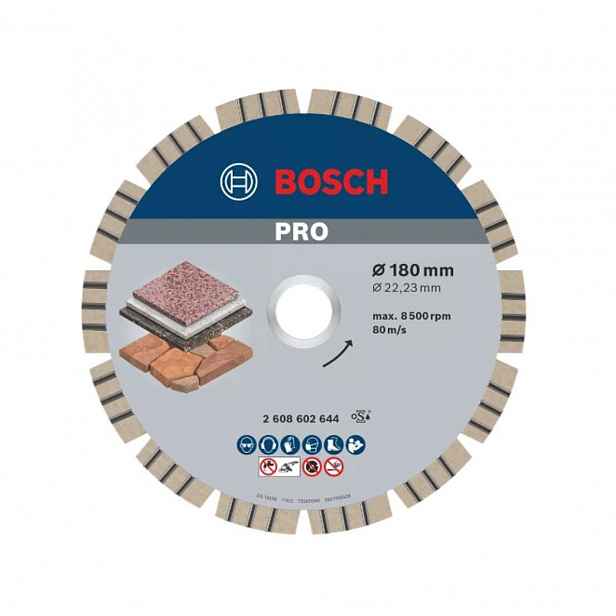 Bosch - Diamantový řezný kotouč na kámen 180x22,23 mm 2608602644
