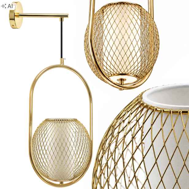 Nástěnná Lampa Zlatá Dekorativní Ažurová Moderní E27