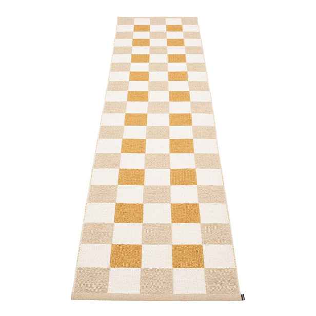 Okrově žluto-béžový vnitřní a venkovní běhoun 70x300 cm Pix Vanilla Ochre – Pappelina