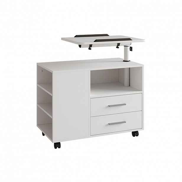 Vicco NOČNÍ STOLEK Bora Bílá 80 x 88 cm s nastavitelnou pracovní plochou