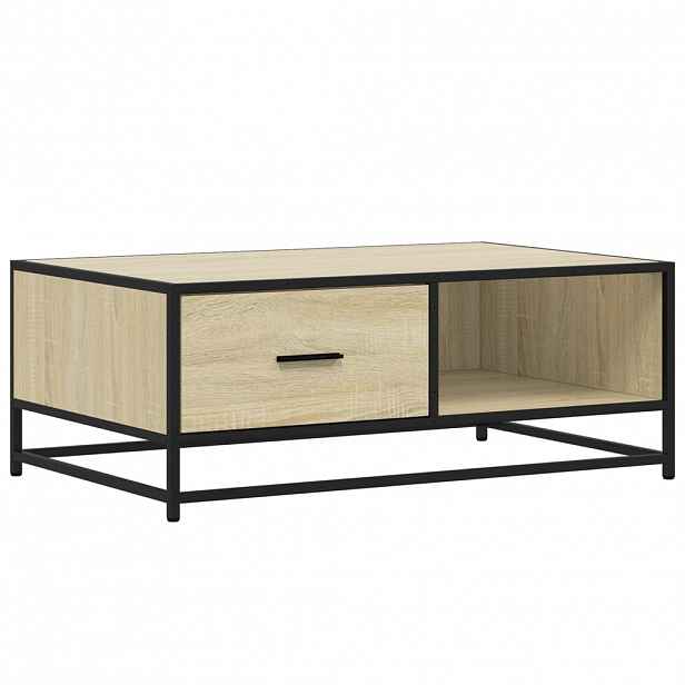 vidaXL Konferenční stolek dub sonoma 90 x 57 x 35 cm kompozit a kov