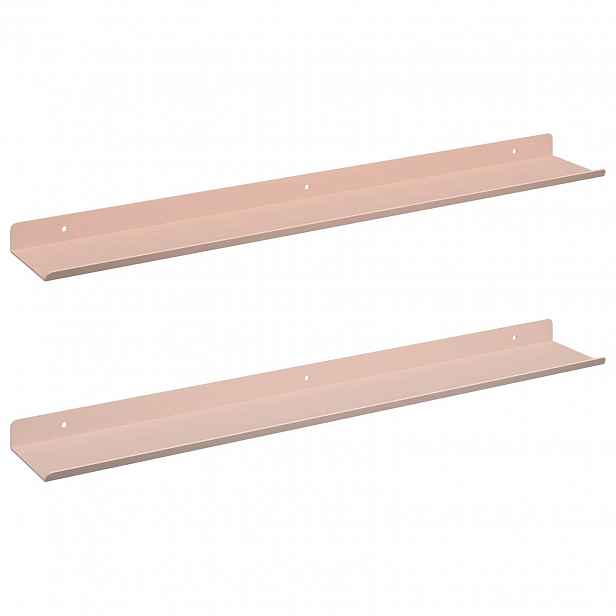 vidaXL Plovoucí police 2 ks Růžová 60 x 8,5 x 2,5 cm Ocel
