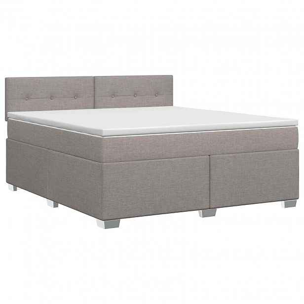 vidaXL Postel boxspring s matrací s čelo Taupe 140 x 200 cm Textil