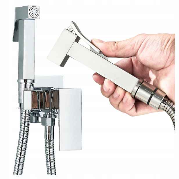 Bidetová Sprcha Stříbrná Chrom Bidet Pro Oplachování Mycí Sprcha Na Wc Regulace Teploty
