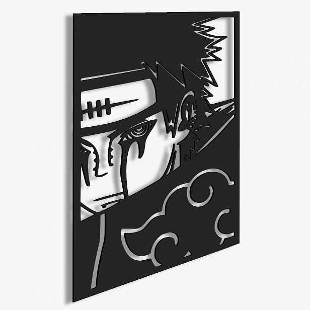 Dřevěný obraz Pain Anime Naruto Akatsuki Panel 3D Dárek