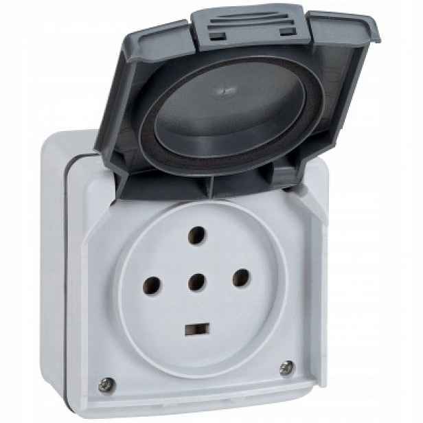 Elektrická Zásuvka nástěnná hermetická zásuvka 20A 4600W Legrand 3P+T+N Plexo