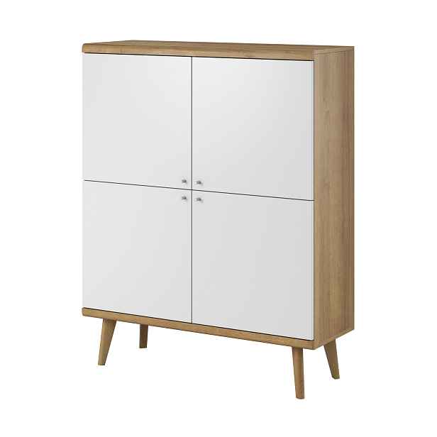 Piaski Komoda Primo 107 cm dub Riviéra/bílá