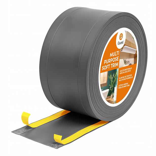 Pvc dokončovací lišta 6v1 samolepicí, tmavě šedá 20 m, 75 mm, W1