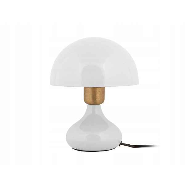 Stolní lampa Binc ve tvaru hřibu, Ø 17,5 cm, bílá