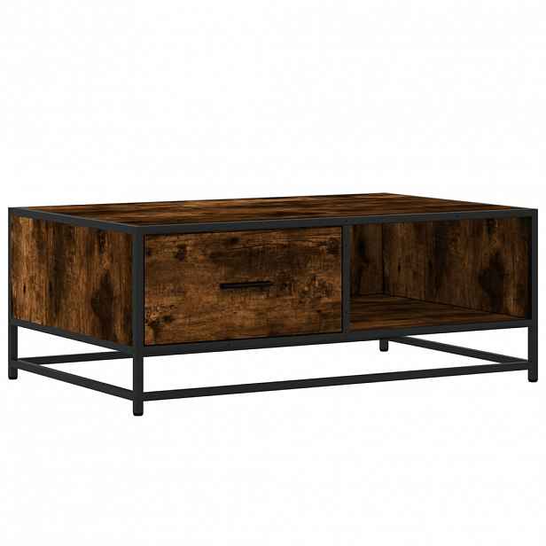 vidaXL Konferenční stolek kouřový dub 90 x 57 x 35 cm kompozit a kov