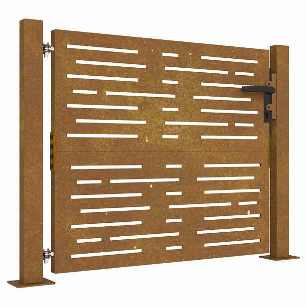vidaXL Zahradní branka 100 x 100 cm z cortenové oceli, čtvercový design