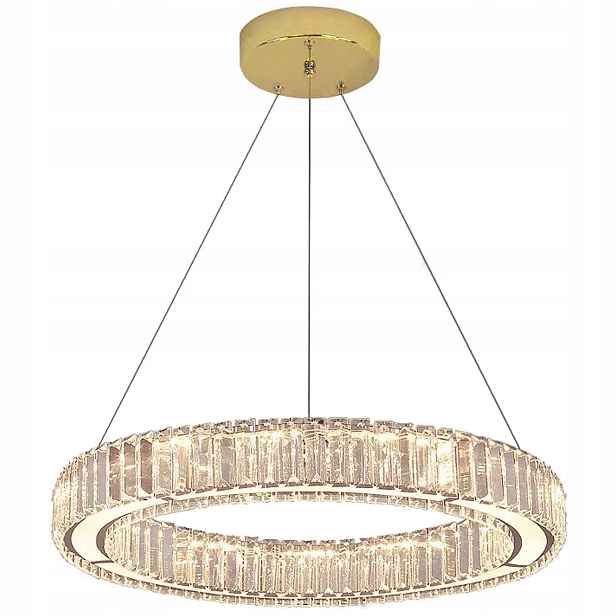 Závěsná lampa Toolight Zlatá Křišťálová Glamour Led lustr