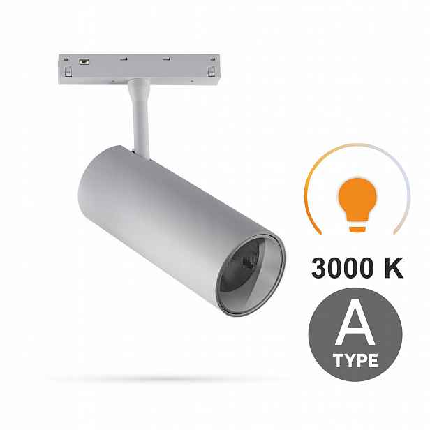 Bílý Led reflektor Track 20W 3000K pro magnetické lišty Smart Track 48VDC