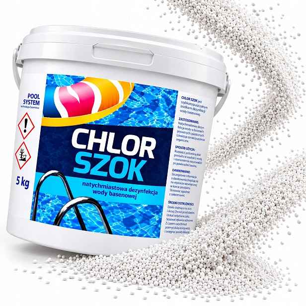 Chlorové Granule 5 Kg Do Bazénu Šokové Chlorování Zakalené Bazénové Vody