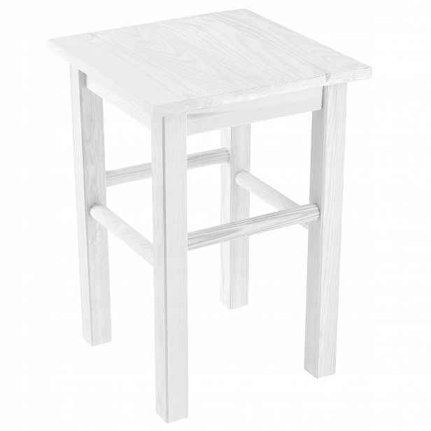 Dřevěná Stolička Kuchyňská Stolička Židle 44 cm Pevná Bílá