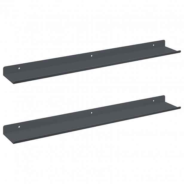 vidaXL Plovoucí police 2 ks Antracit 60 x 8,5 x 2,5 cm Ocel