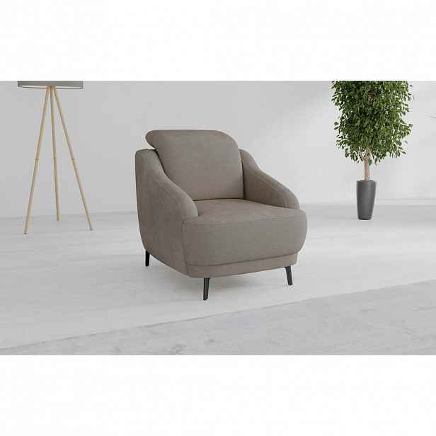 Sit & More KŘESLO, textil, barvy lískového ořechu