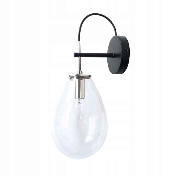 Light Prestige Fondi nástěnné svítidlo 1xE14 sklo průhledné černé IP20