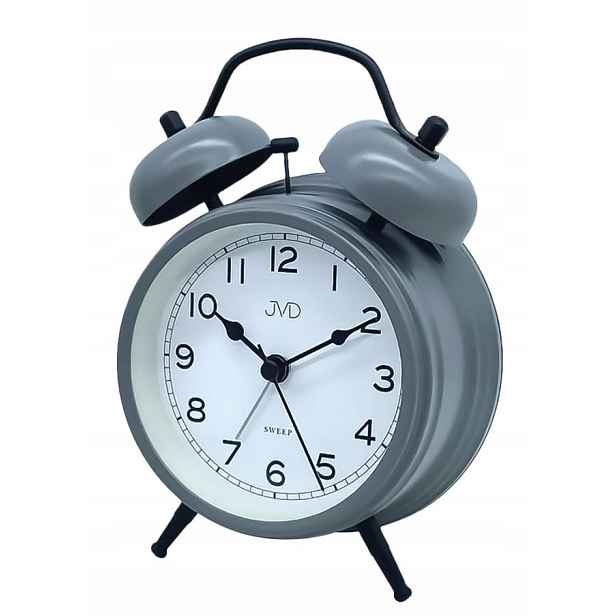 Velký Šedý Matný Podsvícený Budík Retro Jvd J SRP2219.3 12,5x16,5 cm