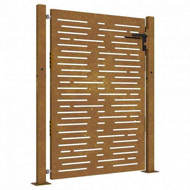 vidaXL Zahradní branka 100 x 150 cm z cortenové oceli, čtvercový design