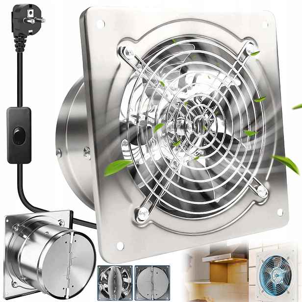 Výkonný Odsávací Ventilátor 150 MM 525 M³/h Do Kuchyně Koupelny V Garáži