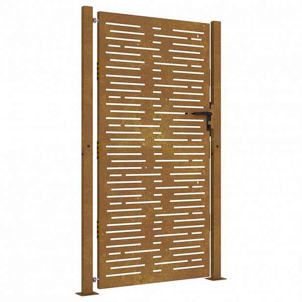 vidaXL Zahradní branka 100 x 175 cm z cortenové oceli, čtvercový design