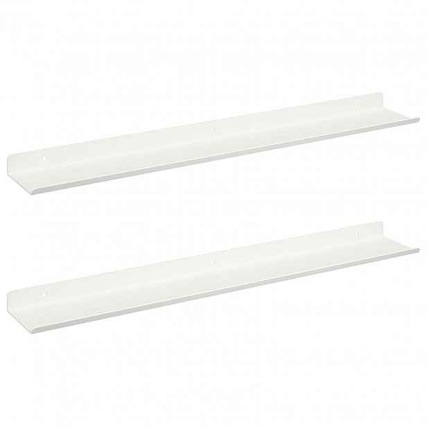 vidaXL Plovoucí police 2 ks Bílý 60 x 8,5 x 2,5 cm Ocel