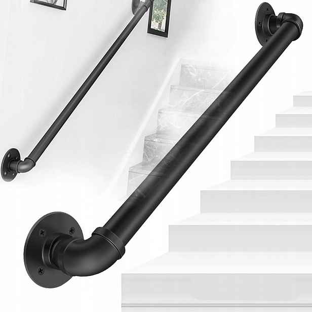 Zábradlí Na Schody Zábradlí Schodišťové Černé Úchytky Ø 32 mm Elen 100 cm