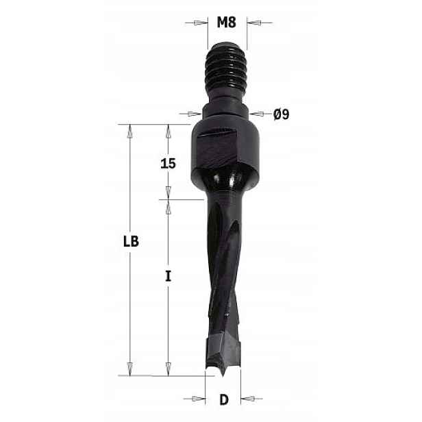 Cmt vrták s závitem Hm D5 I40 S8 Rh 353.050.11