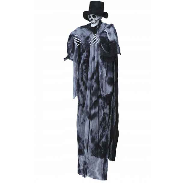 Závěsná Dekorace Kostlivec S Kloboukem 180 CM Halloweenská Kostra