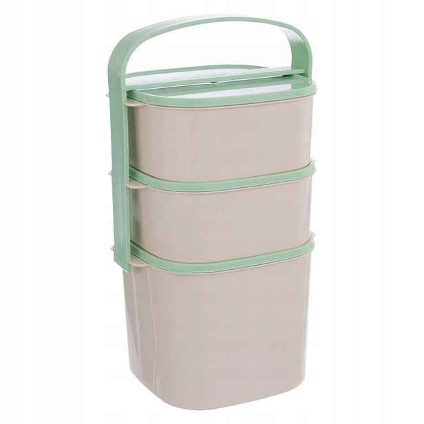 Menážka na oběd plastová 3-úrovňová, 2 l, 2x1,15 l